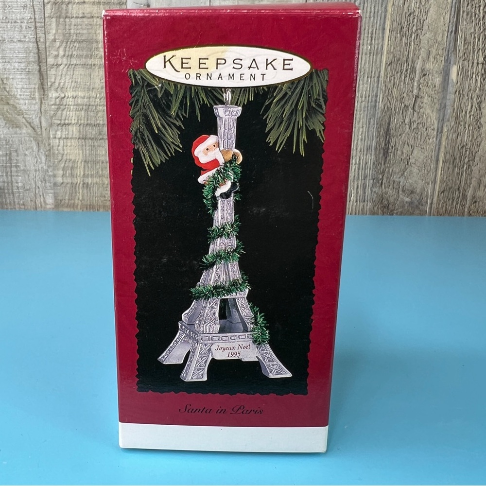 Hallmark Keepsake Ornament Handcrafted Dated 1993 Santa In Paris